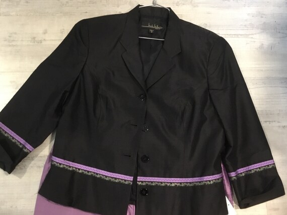 Black and Purple Silk Pants and Jacket Nicole Mil… - image 2