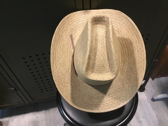 Vintage cowboy Hat Classic Western Hat Straw Cowb… - image 4