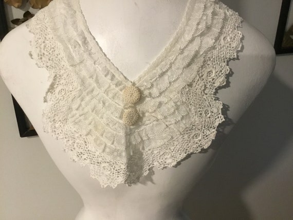 Lacey Collar Lovely Old Lace and Crochet Collar B… - image 1