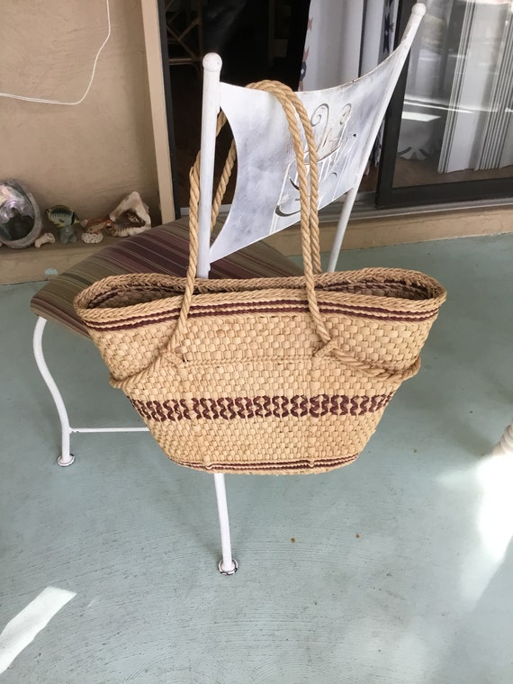 Large Straw Purse with Handles Beach Bag Straw Pur
