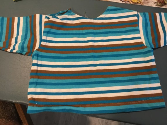 VTG Kids T shirt and Deadstock Socks Blue Striped… - image 4