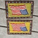 Cigar Felts Tobacciana American Flags with 48 Stars Antique Advertising Premiums Inserts Cigar Box Promotion Set of 2 Americana Advertising