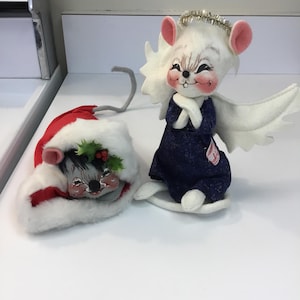 Vintage Annalee Christmas Mouse And Angel One Marked Mobilitee Made in Meredith NH Sweet Vintage Christmas For AnnaLee Lovers/Collectors