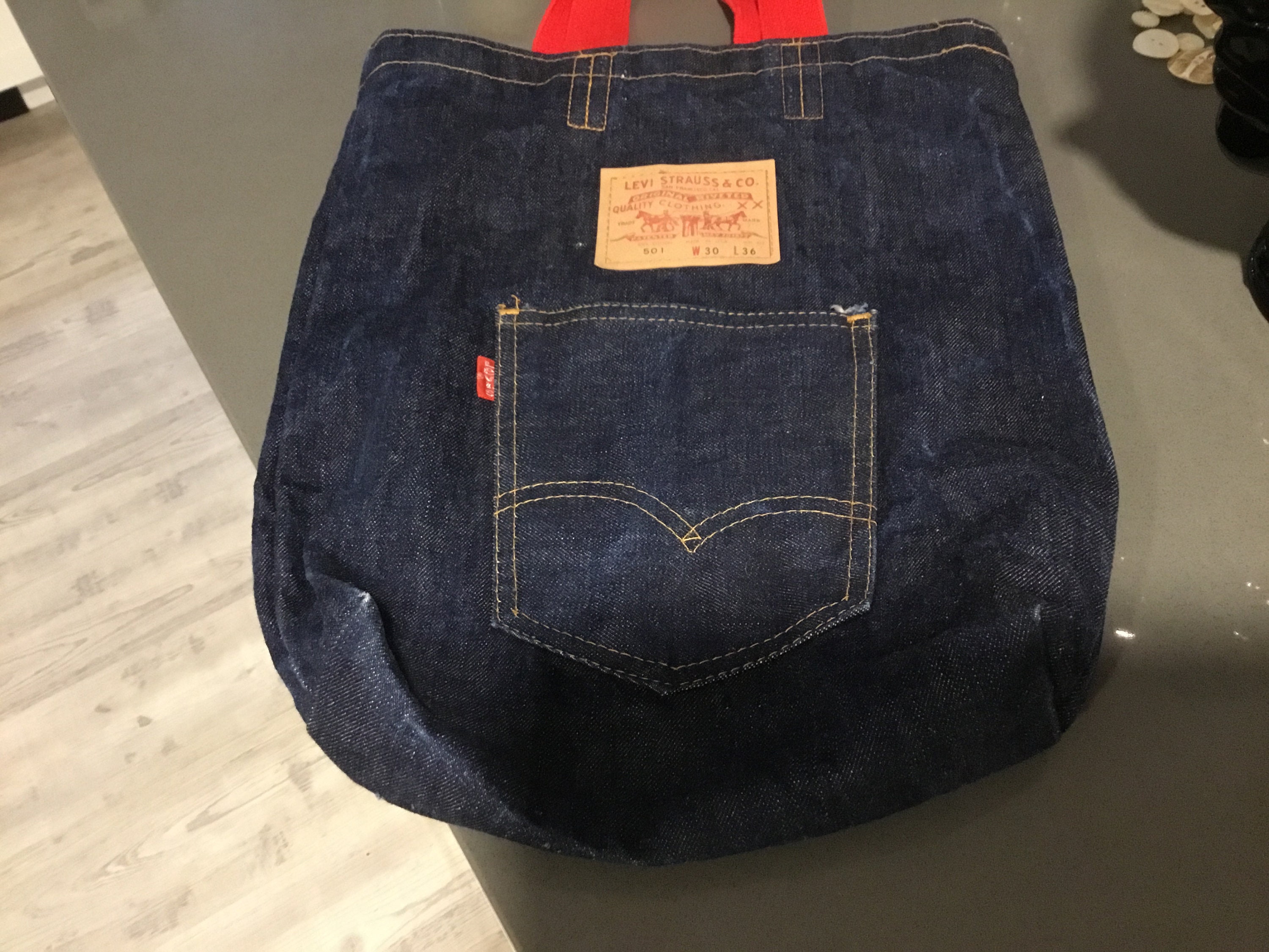 60s 70s Levis Big E Denim Tote Bag