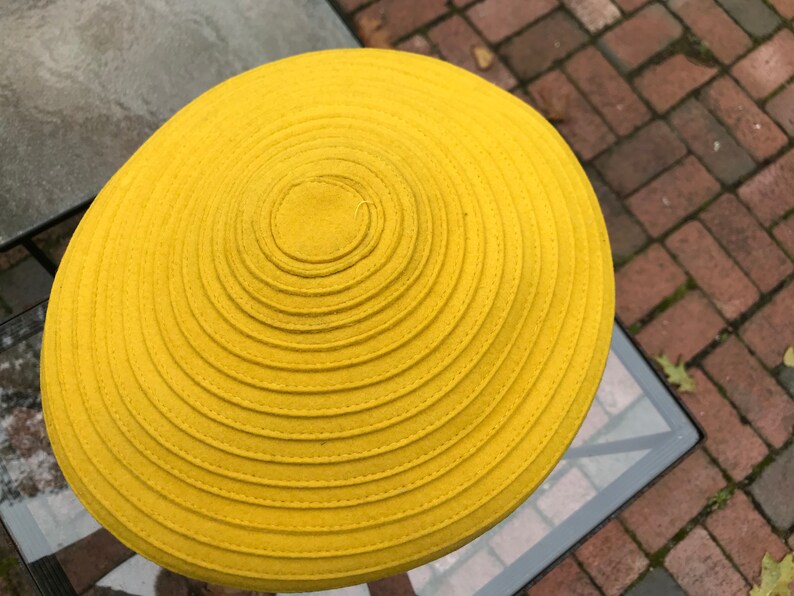 Flying Saucer Hat Mustard Yellow Felt Oversized Hat Bollman & Etsy
