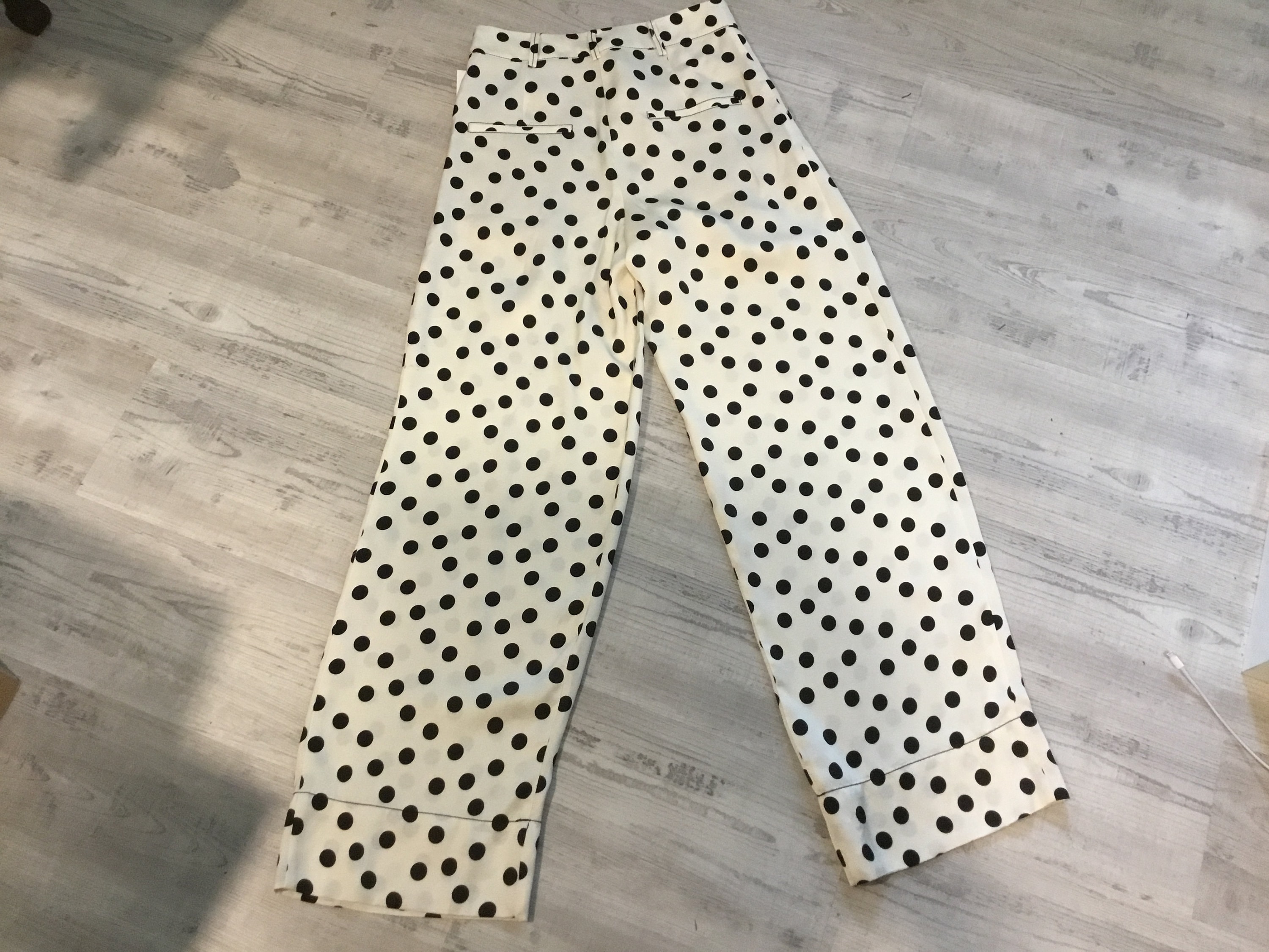 Polka Dot Pants by ZARA High Waisted Pants Black and off White Polka Dot Dressy Pants Silky Pants Snazzy Pants Instant Outfit Stylish Pants Etsy UK