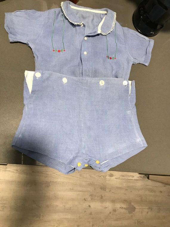 Vintage Toddler Suit Child's Cotton Two Piece Suit
