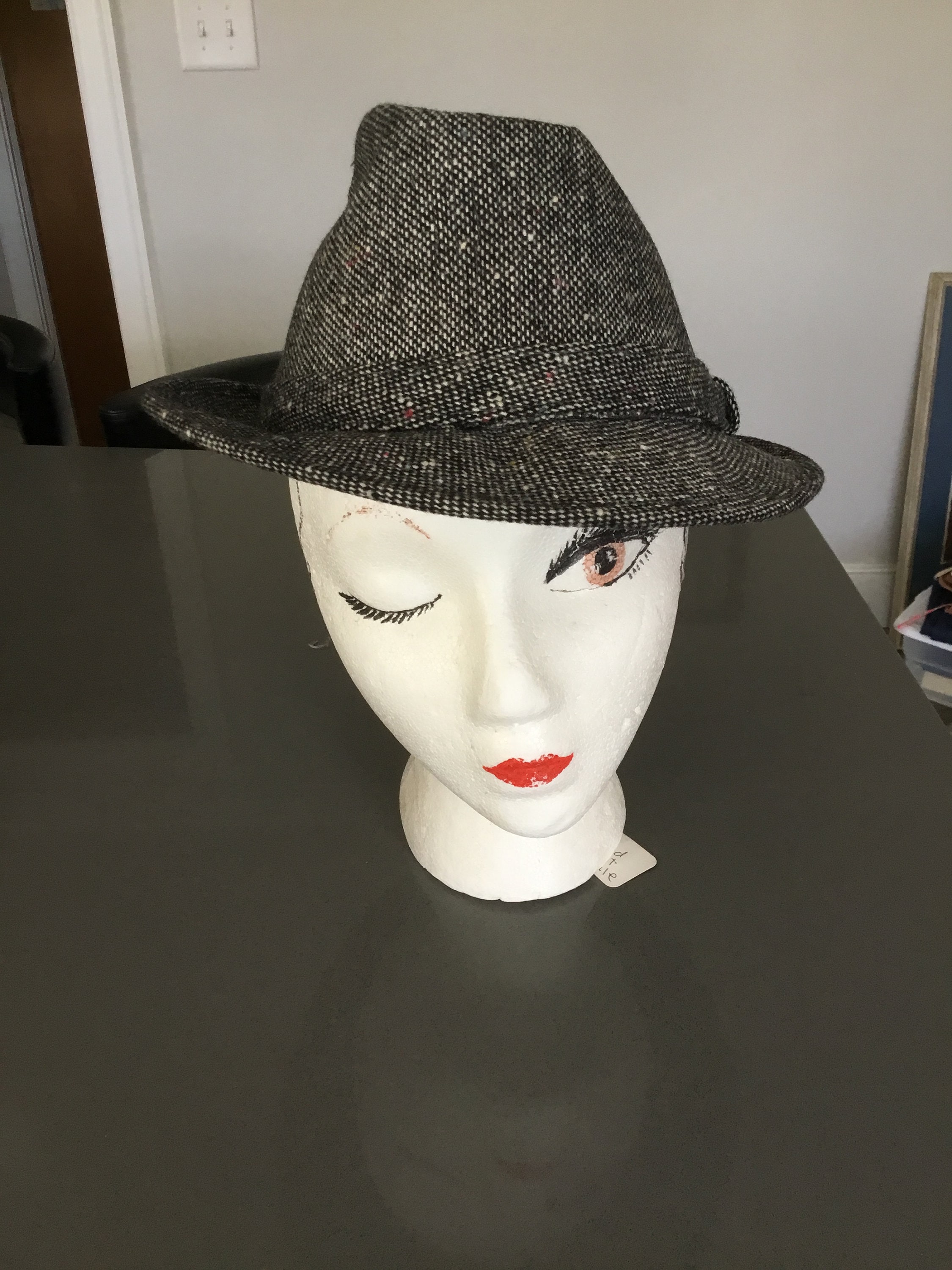 Tweed White Fedora Hat