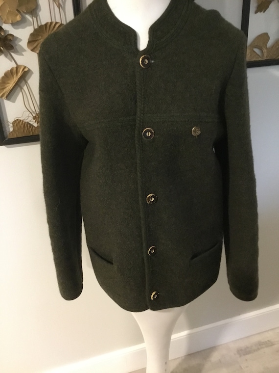 Coat by Tirol Giesswein Loden Green Wool Jacket P… - image 2