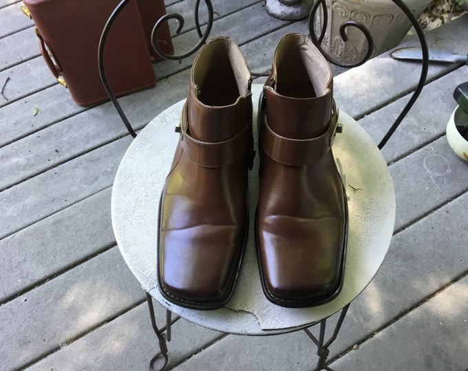 Vintage Men's Leather Boots Short Boots for Men Funky Leather Ankle