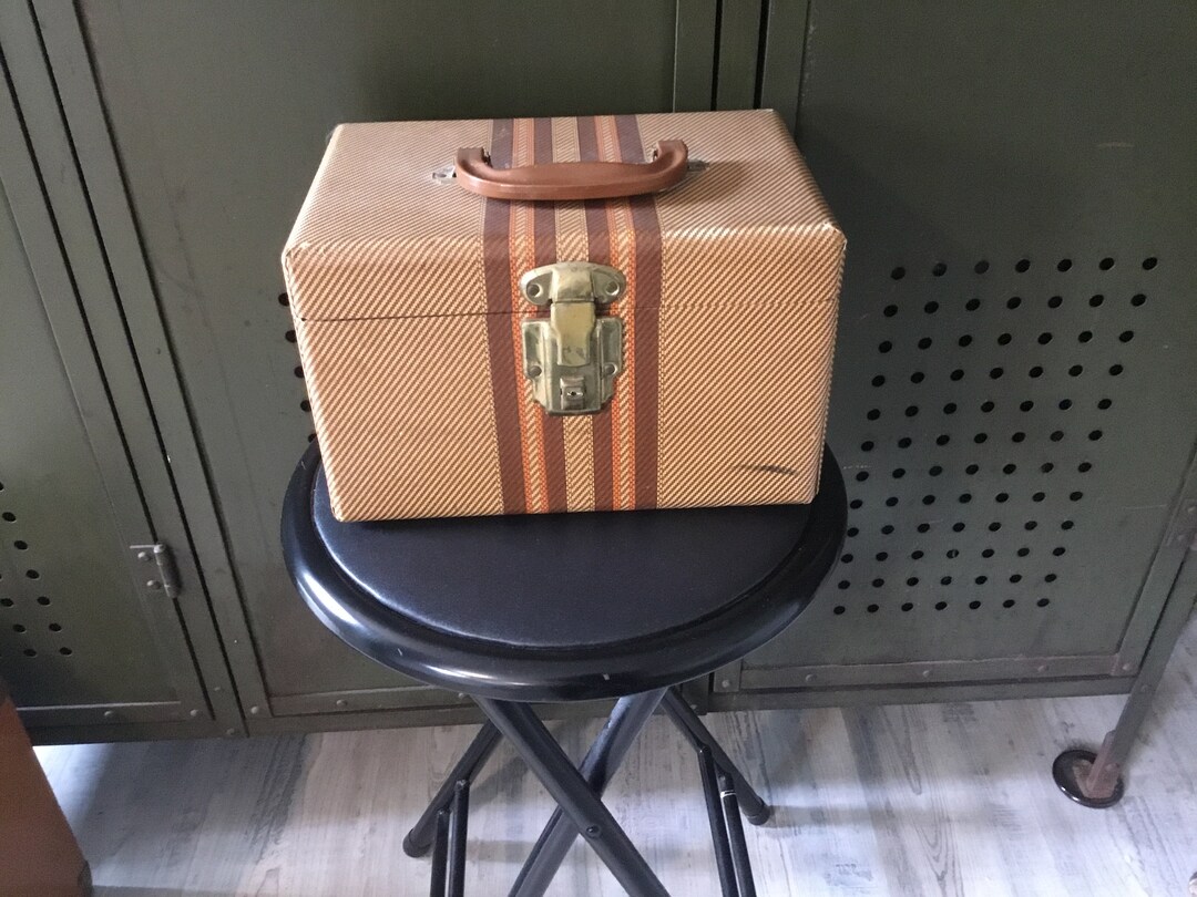 Vintage Carrying Case Striped Case Funky Display Piece Rustic Etsy