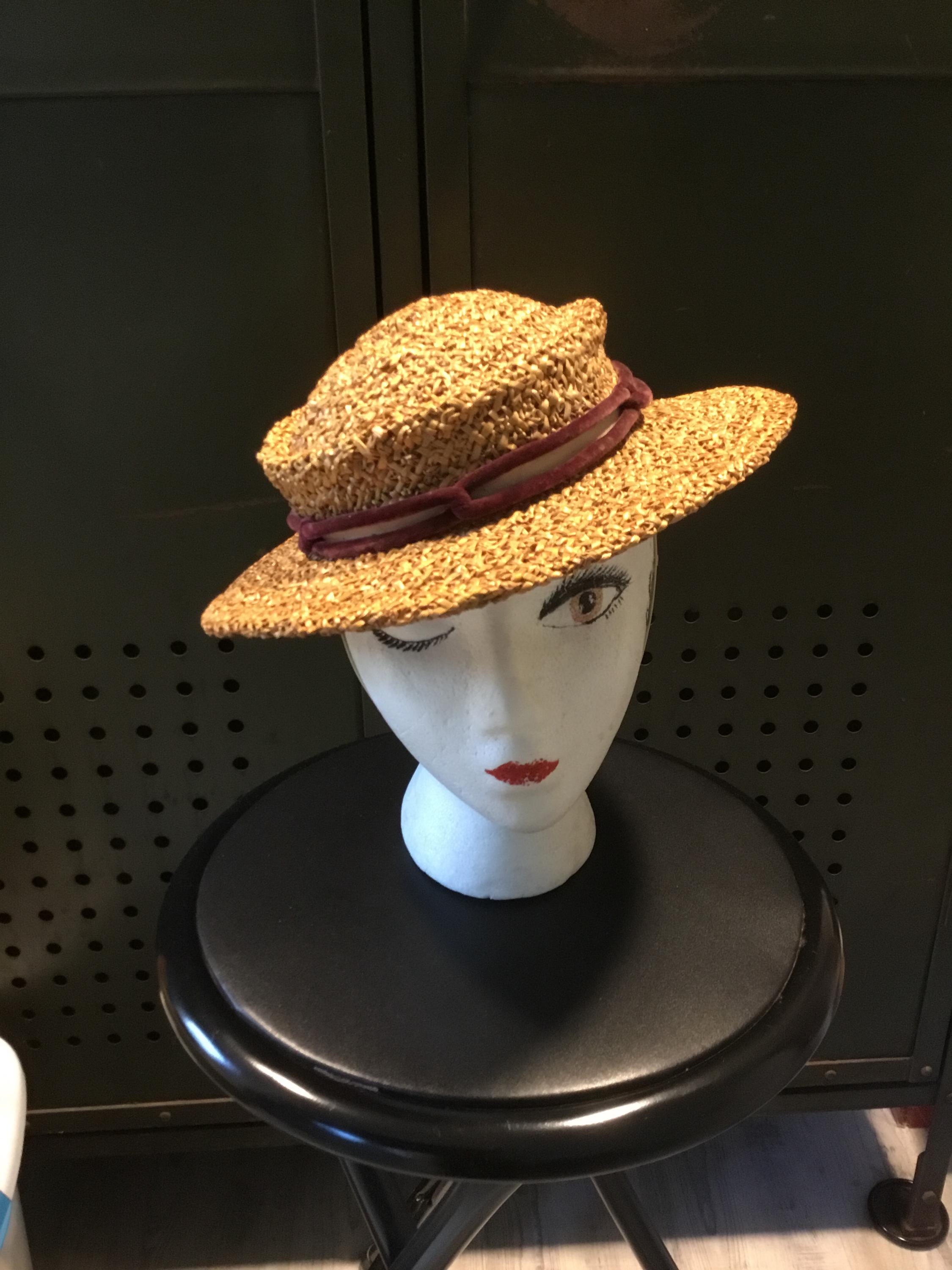 Vintage Straw Hat Mary Poppins Look Eliza Doolite Look Woven  display picture 1