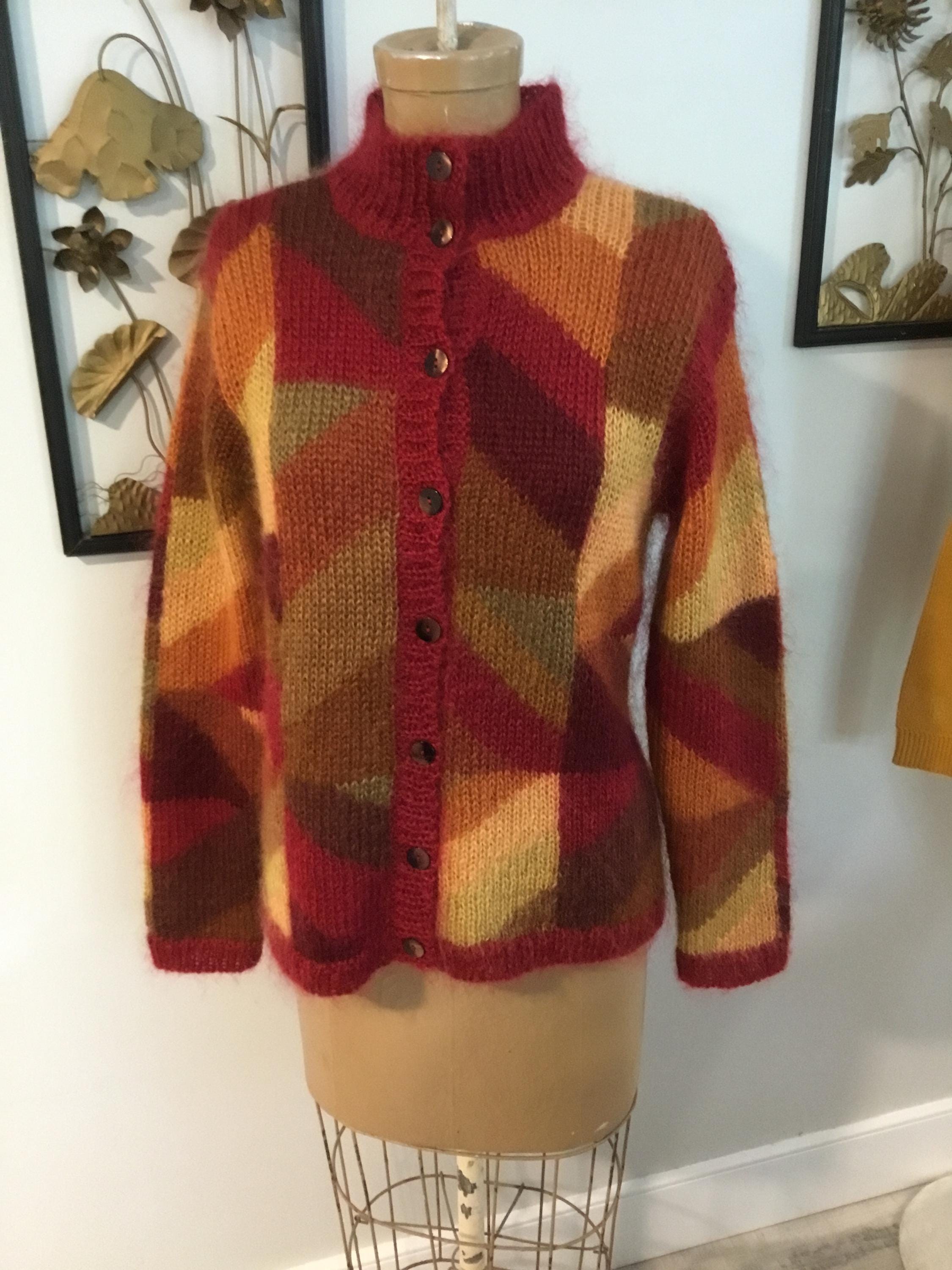 haru★COLOR MOHAIR SHAGGY CARDIGAN vintage 60s mohair cardigan shaggy kurt cobain mtv unplugged