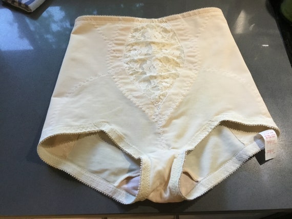 Vintage Girdle Beige Lacey Girdle Vintage Lingerie Pinup Cupcake