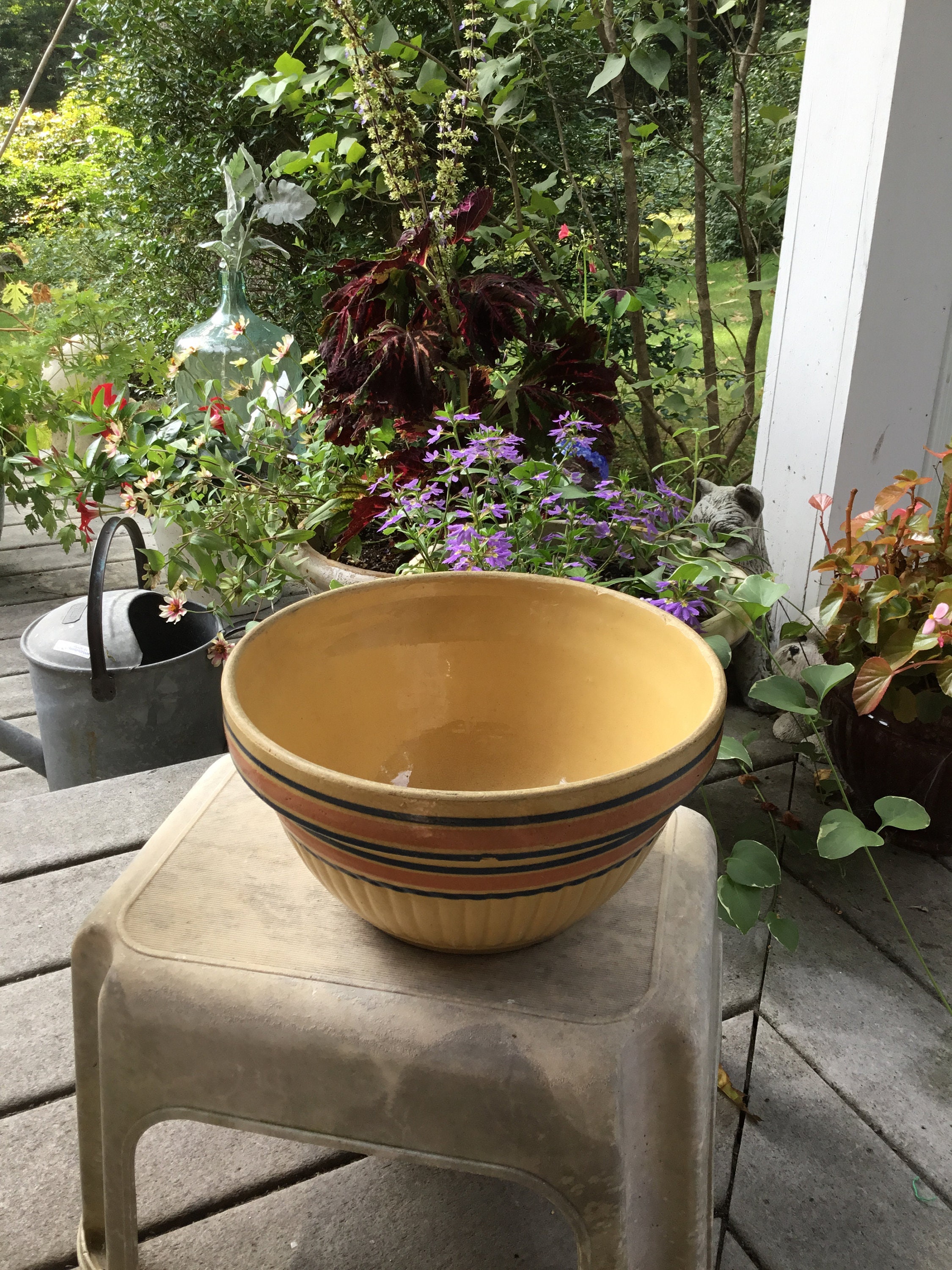 Antique wooden bread trough Primitive dough bowl Rustic kneading