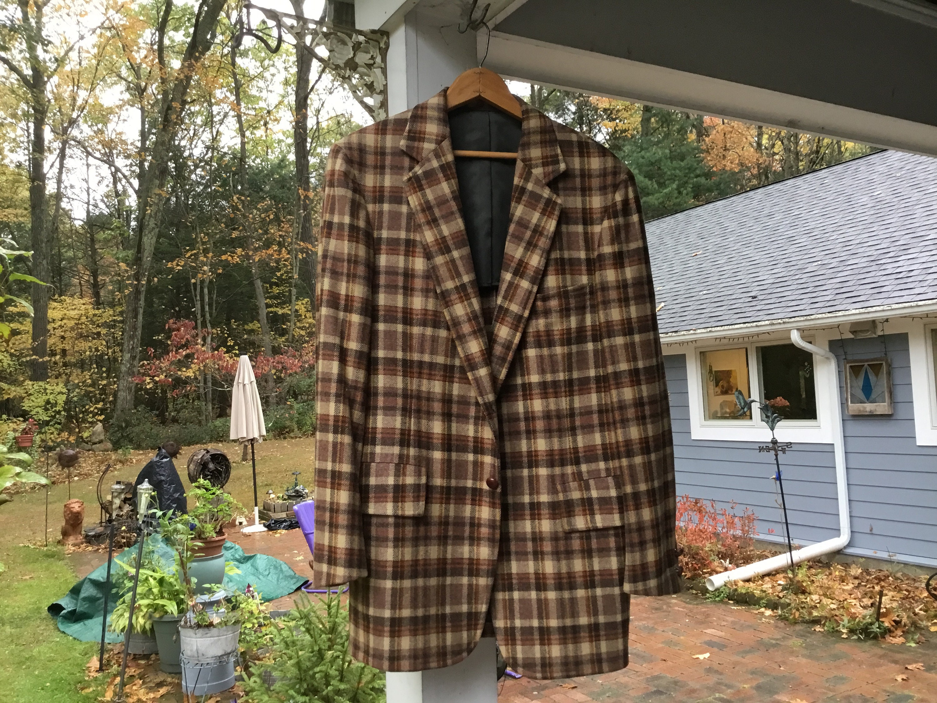 Designer Mens Checked Vintage Blazer Jacket & Waistcoat Set 