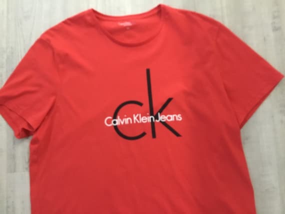 Calvin Klein Jeans T Shirt XXL Norway Unisex T Red Shirt Shirt CK Shirt Rocker T - Etsy T Designer