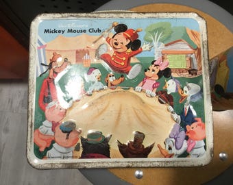 Vintage 60s-70s Mickey Mouse Club Lunchbox with Thermos Collectible