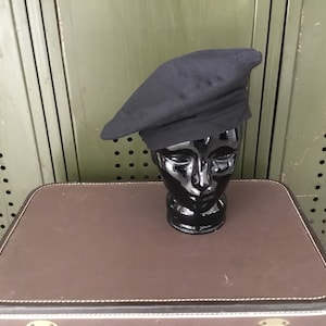 Black Beret Vintage Floppy Beret Thin Wool Beret French Look Oh La La Vintage Beret For Keeps Vintage