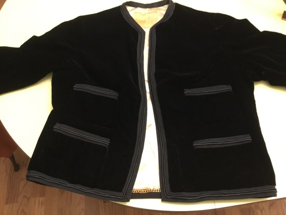 Black Velvet Jacket Saks Fifth Avenue Label Vinta… - image 1
