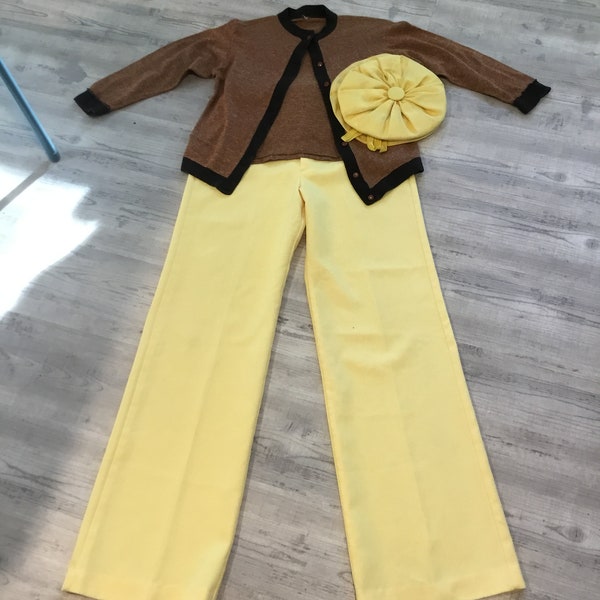 Vintage Pants High Waisted Yellow Pants Flared Leg Casual Corner Label Yellow Dressy Pants Similar to Levi's Bend Over Pants