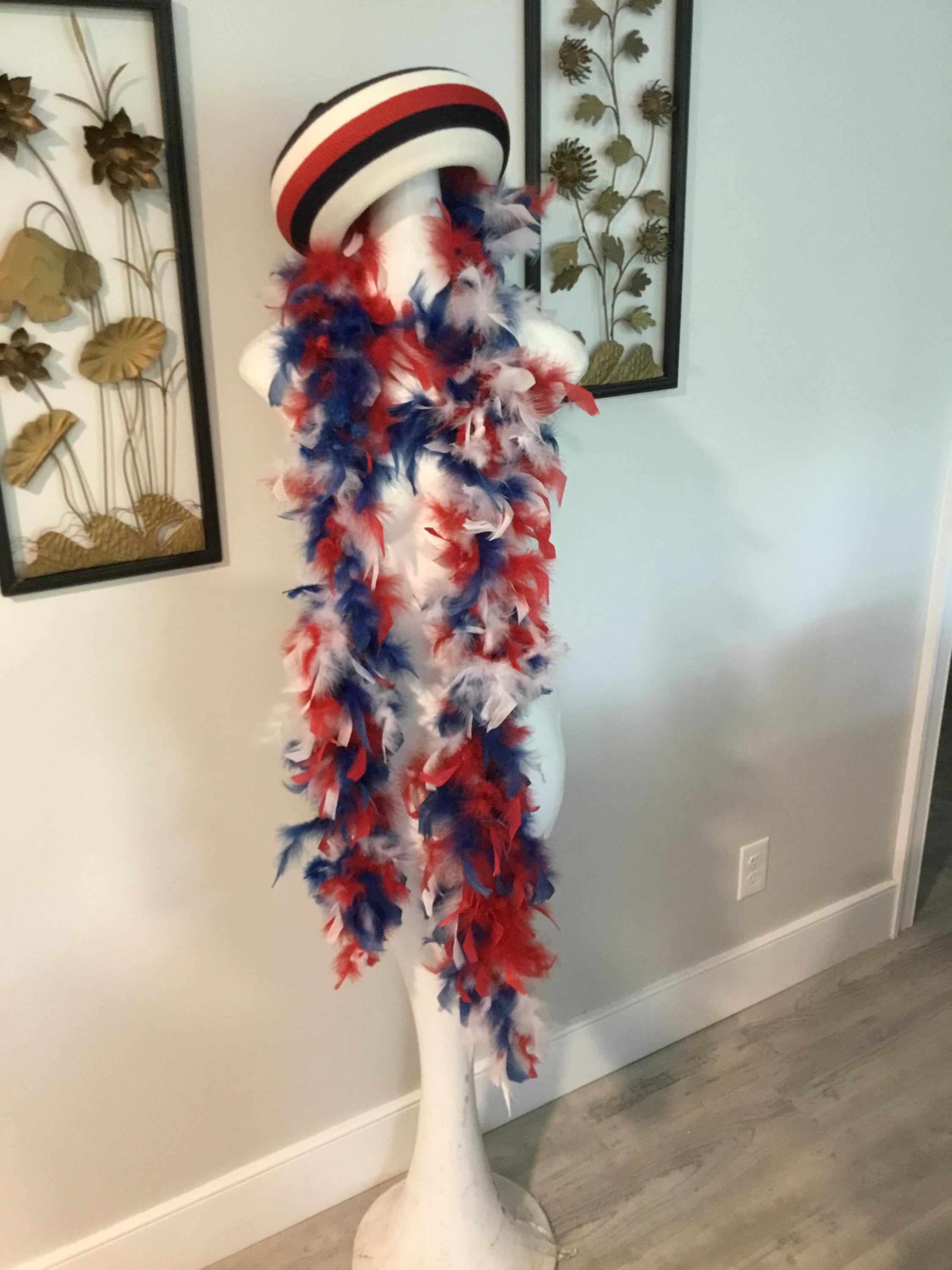 Red Feather Boa Red White and Blue Feathers From a Red Hat Lady ...