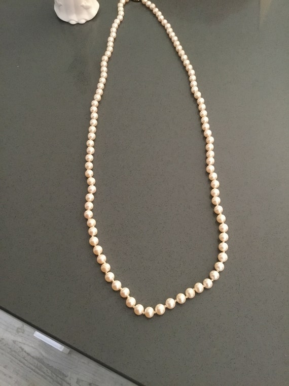 Vintage Pearl Necklace FAUX Pearl Necklace by MON… - image 2