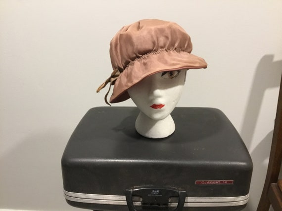 MOD Floppy Hat Pale Brown Chiffon Hat Taffeta Lik… - image 2