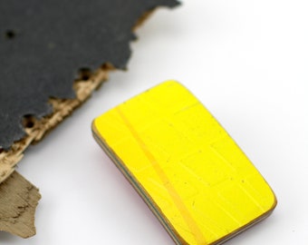 Skateboard Belt Buckle | Bright Yellow Skateboard | Recycled Skateboards | Reclaimed Wood Buckle | Banana Yellow | Yellow Wood Buckle