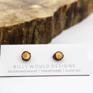 Wooden Earrings, Branch Earrings, Fake Plugs, Wood Earrings, Small Earrings, Wooden Studs, Natural Wood, Circle Earrings, Small Earrings