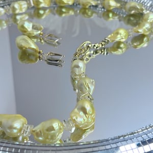 LUXURY Freshwater Baroque Pearl Jewelry Citrine Necklace Earrings South Sea Color Gold hypoallergenic PREMIUM Handmade Goddess Creation Art