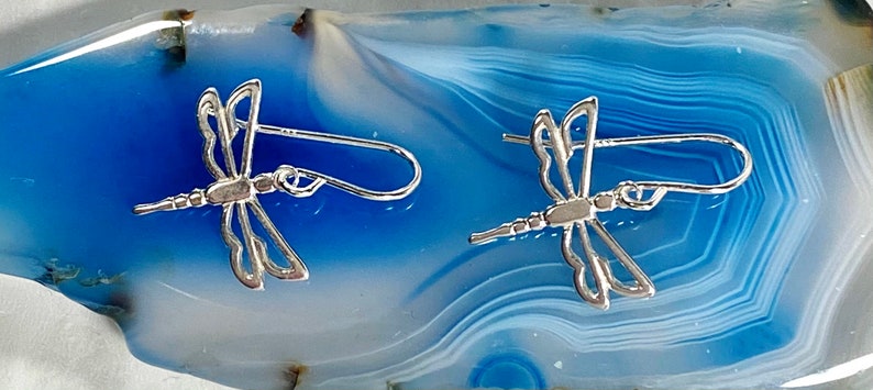 Sterling Silver Dragonfly earrings Graduation gift Bridal jewelry dragonfly Charm earrings Dolly the Dragonfly earrings Gift for mom.