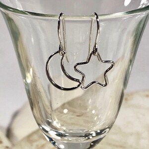 925 Sterling Silver Star and moon earrings, moon earrings, star earrings, graduation gift, celestial earrings, galaxy inspired, gift for her