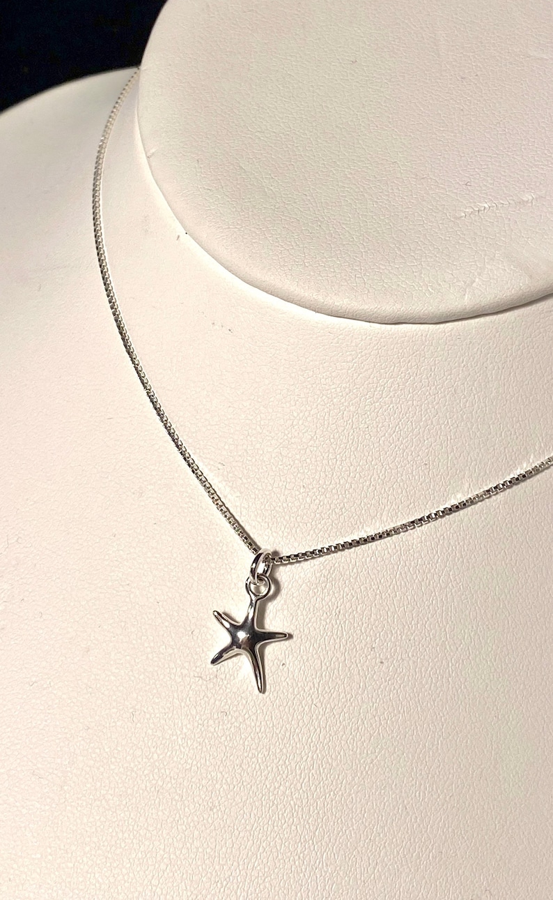Bridesmaid necklace Samantha the starfish Bridal necklace Sterling Silver Starfish necklace Beach charm gift for her. Ocean inspired