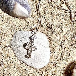 925 Sterling Silver Lobster necklace, mom gift, sister gift, Lucy the Lobster, Swarovski, ocean inspired, beach necklace, gift for her.
