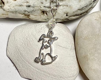 925 Sterling Silver Dog necklace, swarovski necklace, dog jewelry, animal inspired, gift for her, Doggy necklace, animal lover, dog gift.