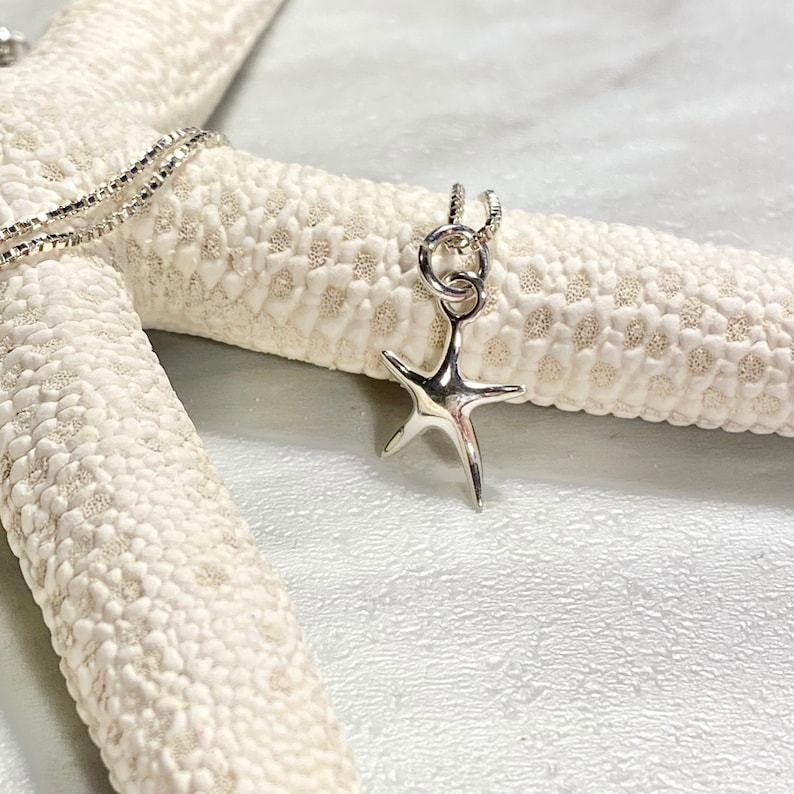 Bridesmaid necklace Samantha the starfish Bridal necklace Sterling Silver Starfish necklace Beach charm gift for her. Ocean inspired