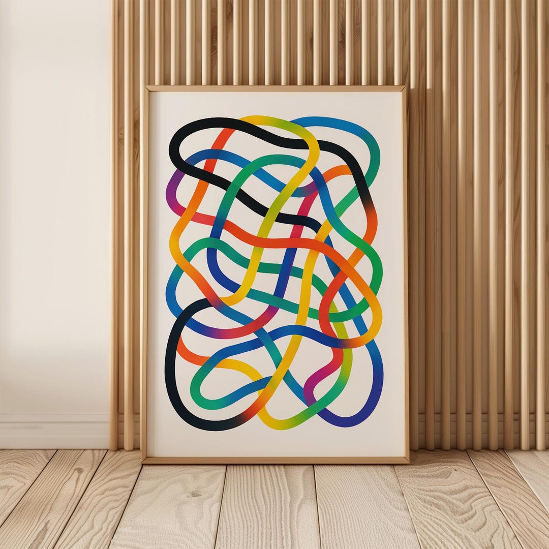 Chromatic Ribbonform – Colorful Abstract Wall Art, Tangled Ribbon ...
