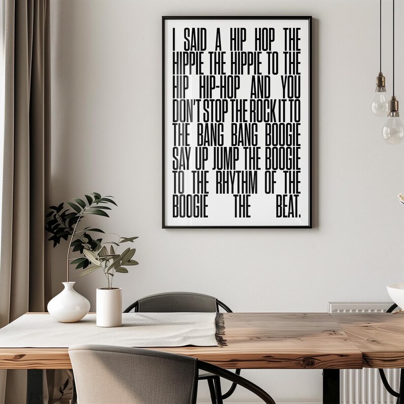 Hip Hop Lyrics Poster – Sugarhill Gang Art Print, Retro Rap Wall Decor ...