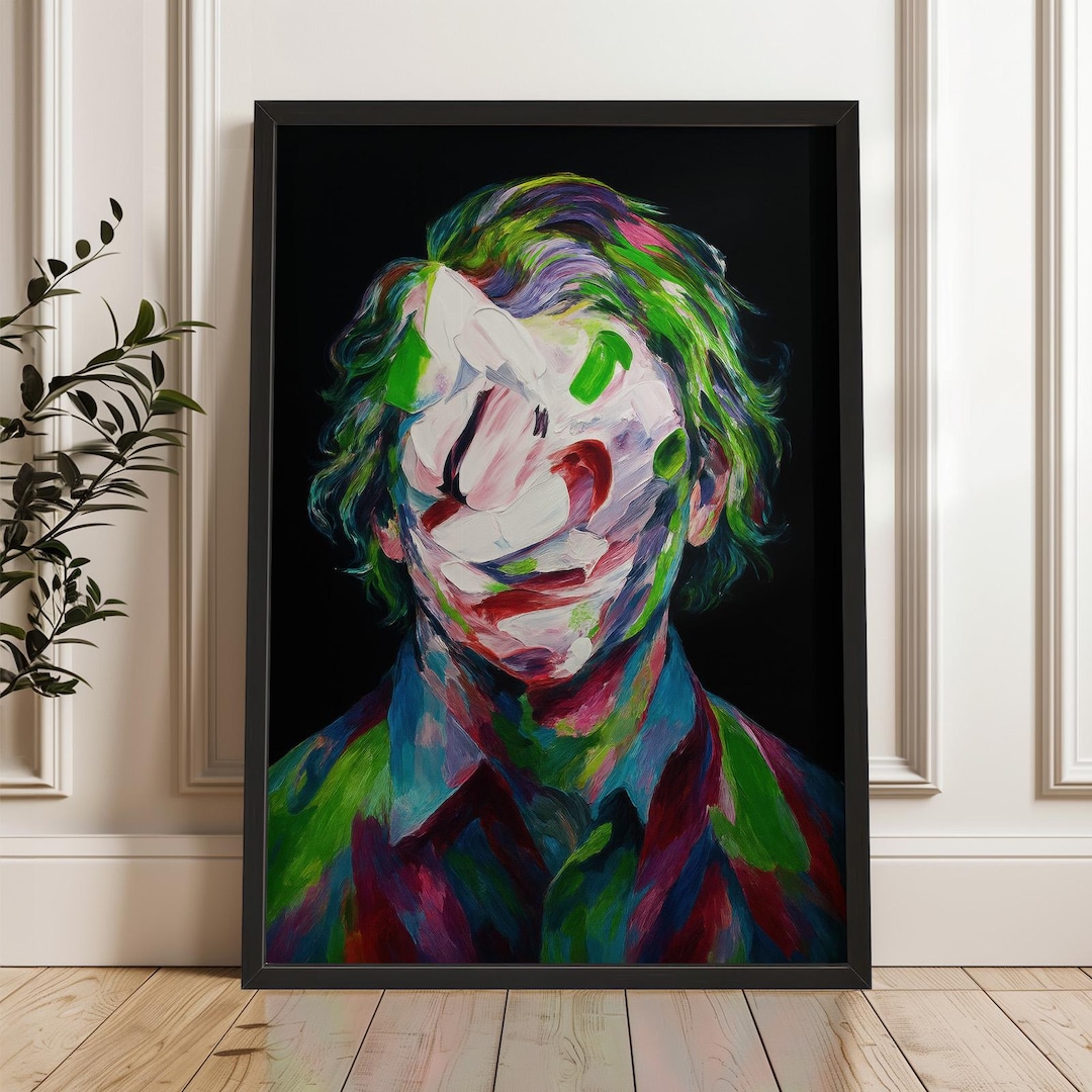 Last Laugh Print - Abstract Joker-inspired Wall Art, Distorted