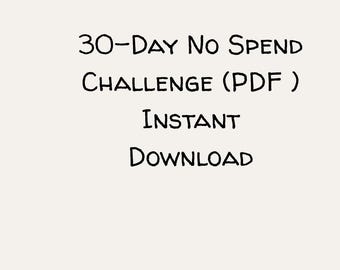 30-Day No Spend Challenge | Printable Money Tracker | Budget Reset Worksheet | Finance & Savings PDF Download