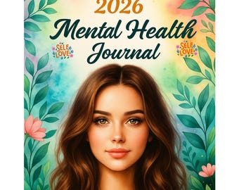 2026 Mental Health Journal, Daily Wellness, Self-Care (PDF Download)