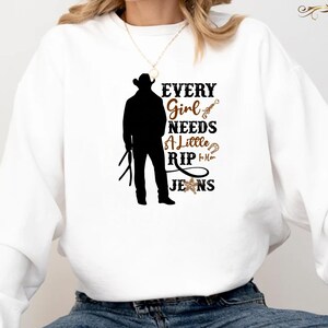 Every Girl Needs A Little Rip in Her Jeans Sweatshirt, Country Girl Sweatshirt, Western Sweatshirt, Cowboy Sweatshirt, Rodeo Sweatshirt