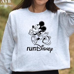 Mickey Mouse runDisney Sweatshirt, Run Disney Marathon Sweatshirt, Disneyland Running Sweatshirt,  Disney Runner Sweatshirt