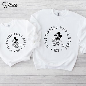It All Started With A Mouse Sweatshirt, Mickey Mouse Est 1928 Sweatshirt, Mickey Mouse Matching Sweatshirt, Disney World Sweatshirt bild 2