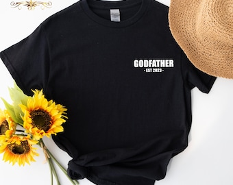 Customized God Father Shirt, Personalized God Father T-shirt, Godfather Tee, Grandfather Reveal Shirt, Gifts for GodFather