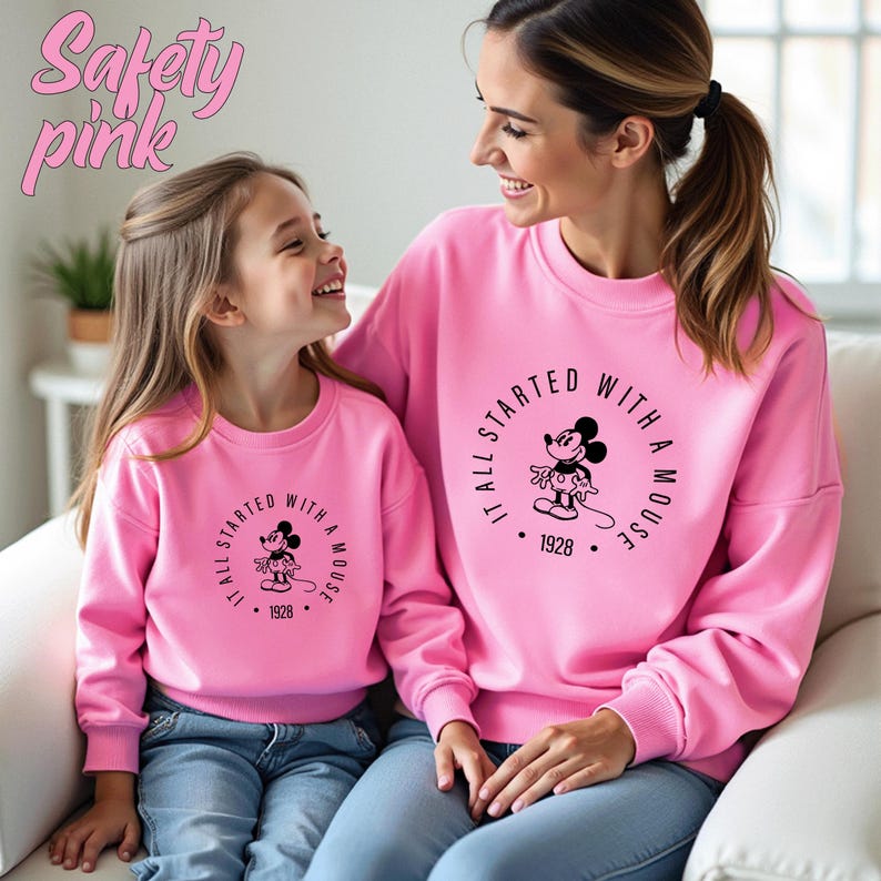 It All Started With A Mouse Sweatshirt, Mickey Mouse Est 1928 Sweatshirt, Mickey Mouse Matching Sweatshirt, Disney World Sweatshirt bild 6
