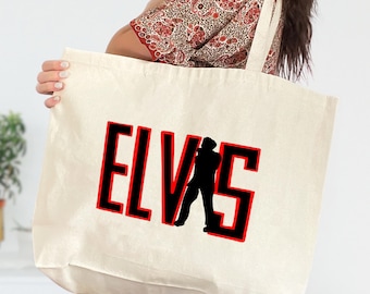 Elvis Presley Tote Bag, Elvis Presley Collection Tote, King of Music Bag, Elvis Presley Gift, Elvis Presley, Gift for Elvis Presley Fan