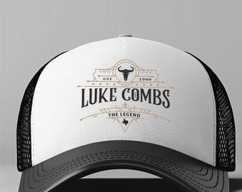 Luke Combs The Legends Est 1990 Foam Mesh-Back Cap, Country Music Cap, Luke Combs Bullhead Tour 2023 Hat, Music Lovers Cap