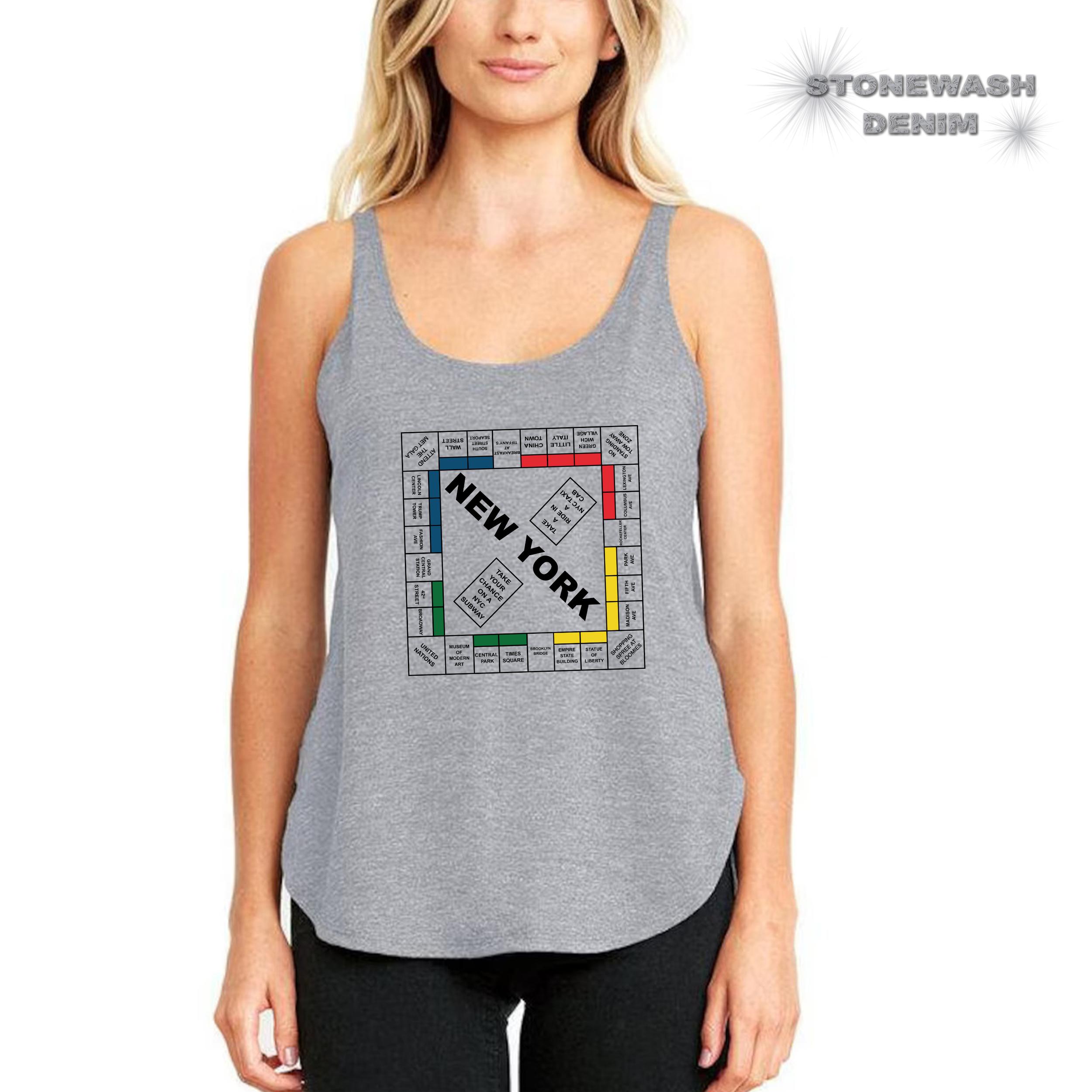 New York Monopoly Tank Top, New York Tank Top, Carrie New York Monopoly Tank Top, Trendy Tank Top, And Just Like That Crewneck Tank Top